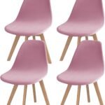 Fundas Terciopelo forros para Sillas nórdica x4 rosada