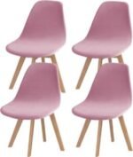 Fundas Terciopelo forros para Sillas nórdica x4 rosada