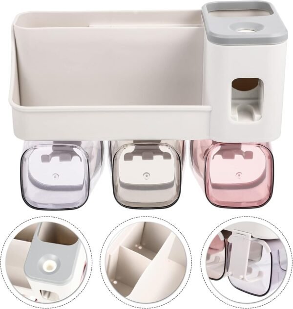 Dispensador crema dental Soportes organizador porta cepillos M