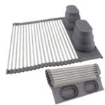 Escurridor de platos con 2 cestas plegables multiusos - Imagen 6