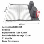 Escurridor de platos con 2 cestas plegables multiusos - Imagen 4