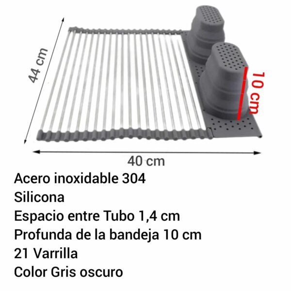 Escurridor de platos con 2 cestas plegables multiusos - Image 4