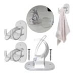 Soportes gancho adhesivos para barra de cortina doble instalación