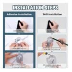 Soportes gancho adhesivos para barra de cortina doble instalación