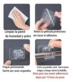 Soportes adhesivos gancho para tubo de cortina sin perforar - Imagen 5