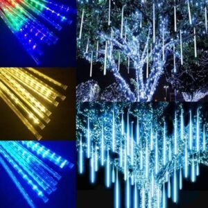 luces led meteoro lluvia multiculor 50cm decoracion navideña.