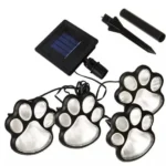 Luces solares decorativas en forma de huella de perro, perfectas para jardín