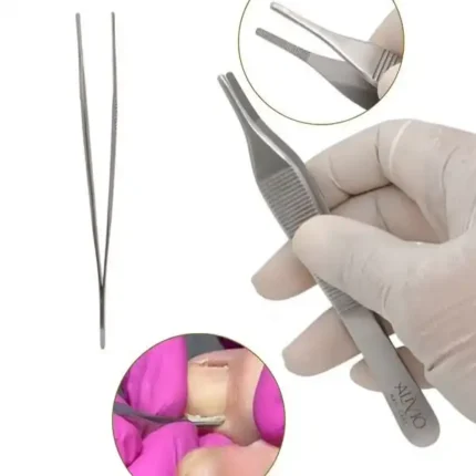 pinza Adson lisa quirúrgica de acero grado quirúrgico para extracción de espículas, herramienta profesional de precisión podológica.